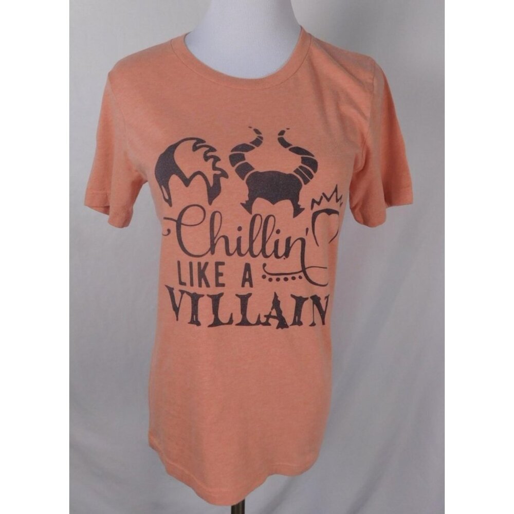 Bella+Canvas Disney "Chillin Like A Villain" Orange T-Shirt S